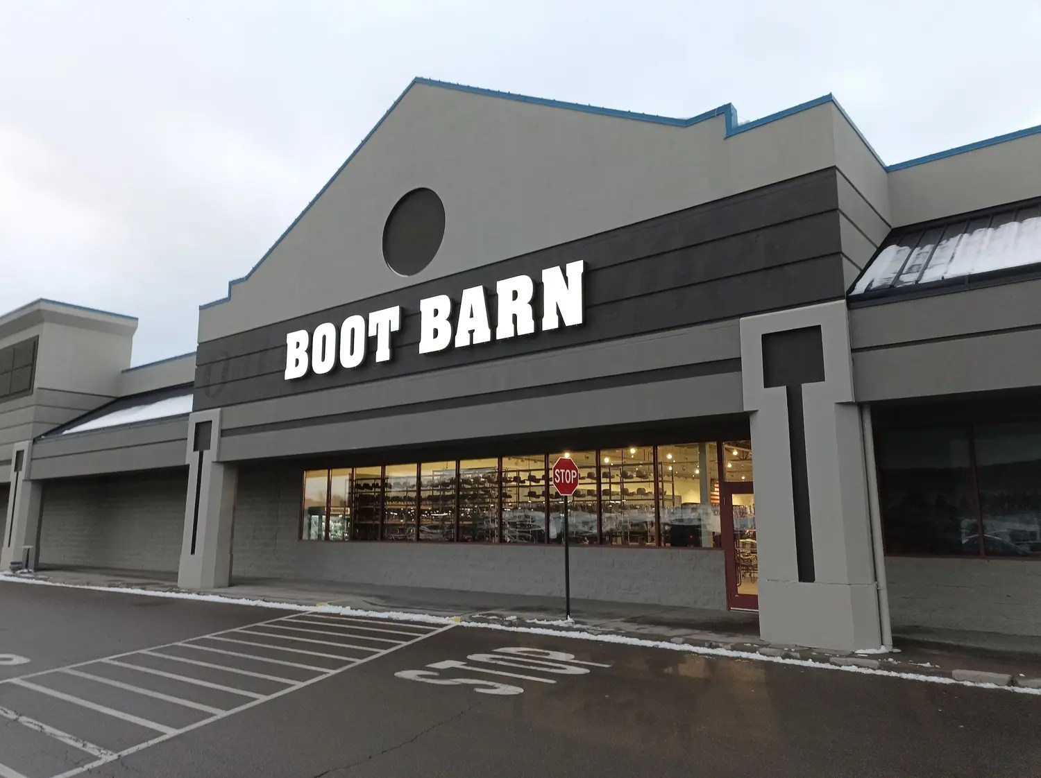 Illuminated Boot Barn sign installation in Big Flats