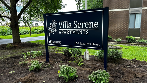 villa serene apartments sign elmira heights ny