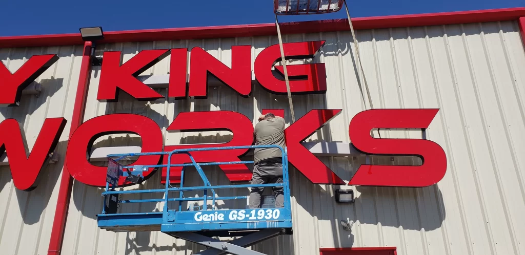 sky king fireworks sign install