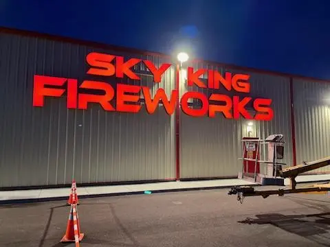 sky king fireworks sign install